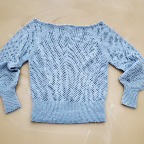 REISS Laurie Open-Knit Alpaca-Wool Blend Women's Off Shoulder Sweater Size Small - Picture 2 of 12